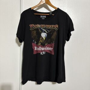 True Vintage 3 Lg Budweiser Boyfriend TShirt Oversized Black Wildlife Eagle